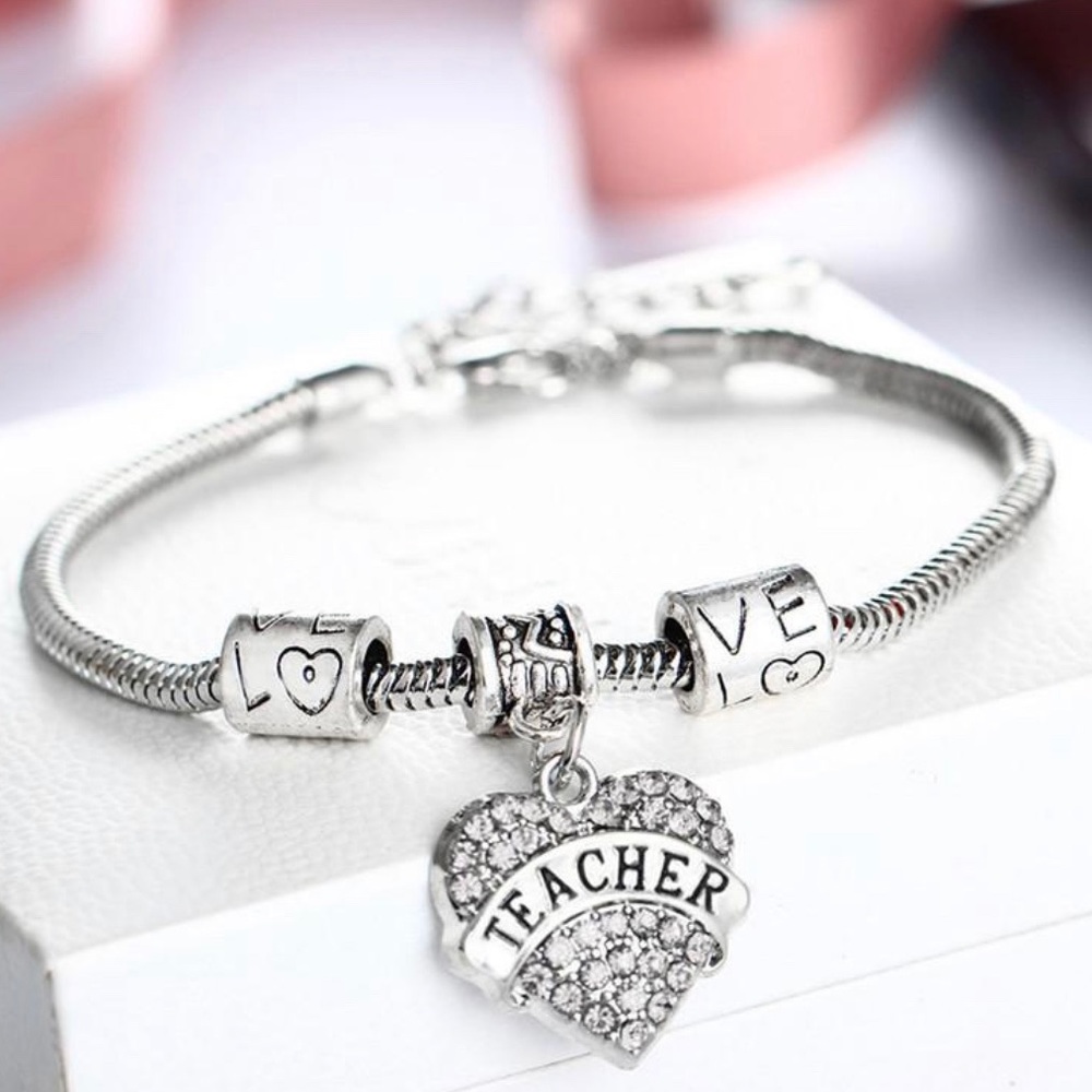 Crystal Teacher Charm Bracelet ♥️👩🏻🏫 - Picture 3 of 4